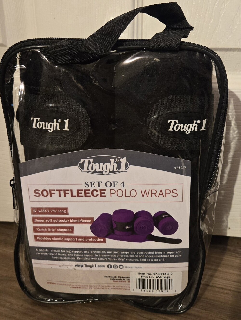 Tough1 Black Fleece Horse Polo Wraps 4 Pack - Brand New, Never Opened